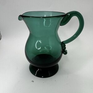 Metropolitan Museum Art MMA Erickson Glass Saratoga Green Pitcher Creamer Poland
